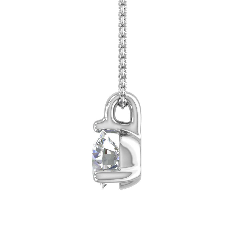 1/5 Carat Diamond 3-Prong Set Solitaire Pendant Necklace in Gold (with Silver Chain)