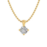 1/10 Carat Small Solitaire Diamond Pendant Necklace in Gold (Included Silver Chain) - IGI Certified