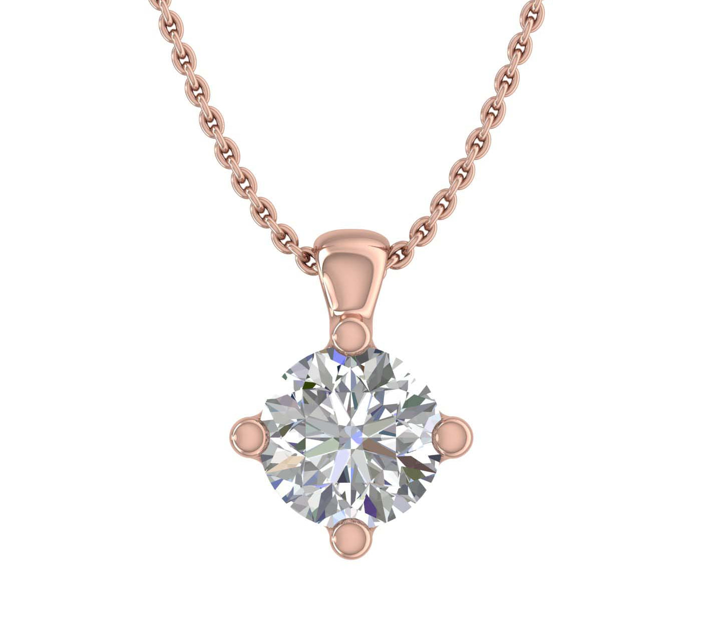 1/5 Carat Diamond 4-Prong Set Solitaire Pendant Necklace in Gold (with Silver Chain) - IGI Certified