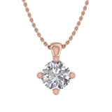 1/5 Carat Diamond 4-Prong Set Solitaire Pendant Necklace in Gold (with Silver Chain) - IGI Certified