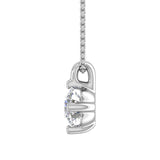 1/5 Carat Diamond 4-Prong Set Solitaire Pendant Necklace in Gold (with Silver Chain) - IGI Certified