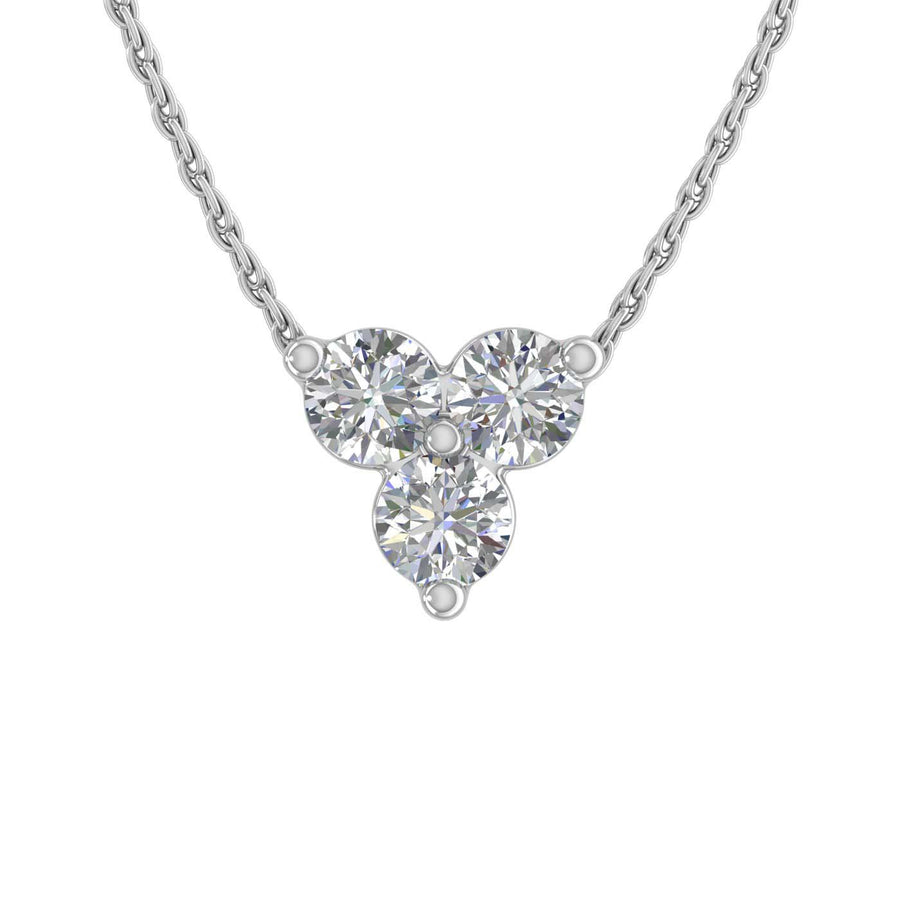 1/5 Carat 3-Stone Diamond Pendant Necklace in Gold (Included Silver Chain) - IGI Certified