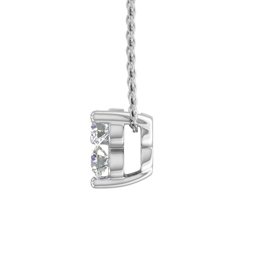 1/5 Carat 3-Stone Diamond Pendant Necklace in Gold (Included Silver Chain)