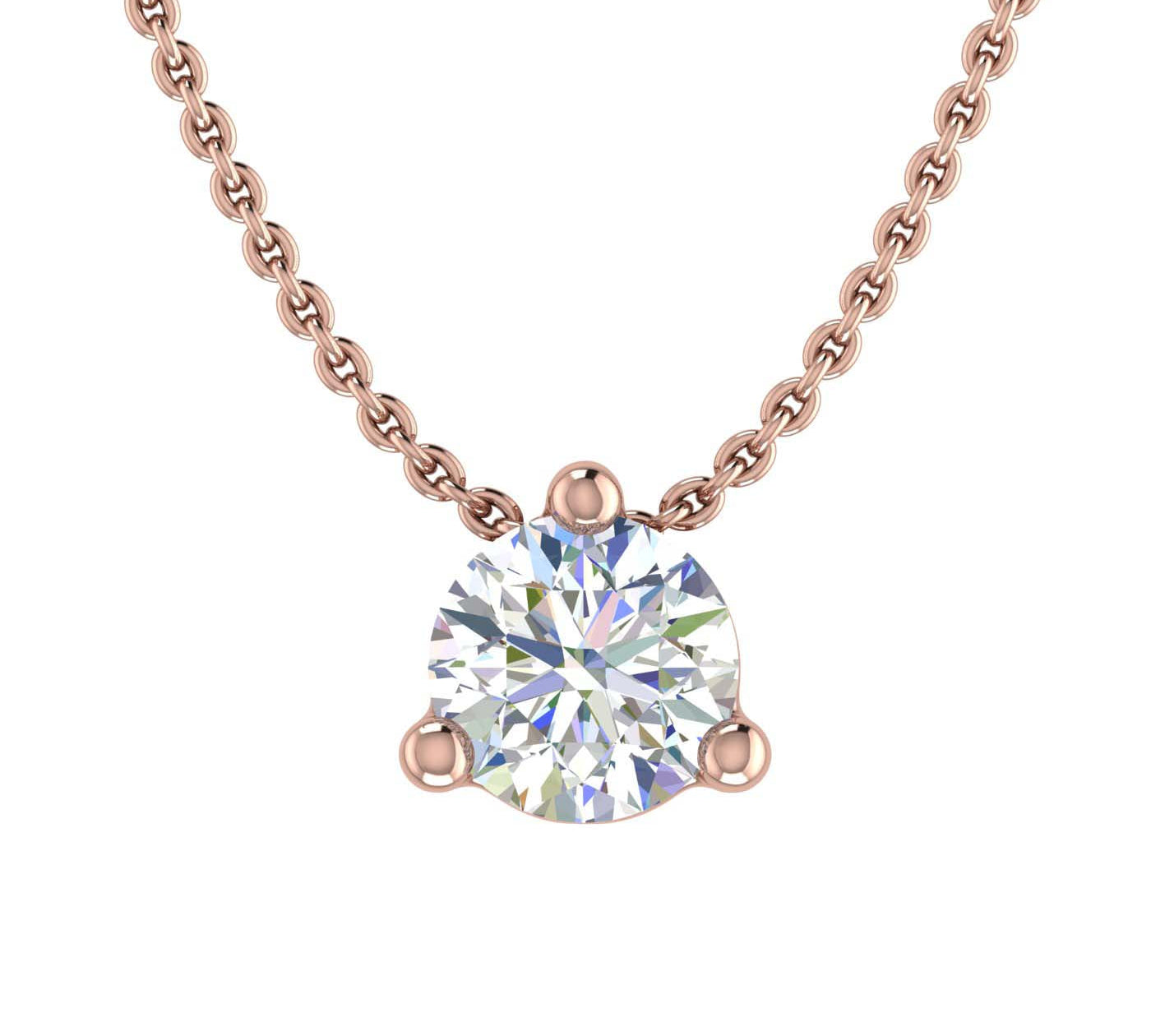 1/5 Carat Solitaire Diamond Pendant Necklace in Gold (Included Silver Chain) - IGI Certified
