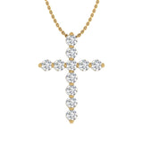 0.17 Carat Diamond Cross Pendant Necklace in Gold (Silver Chain Included)