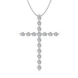 1/2 Carat Diamond Cross Pendant Necklace in Gold (Silver Chain Included)