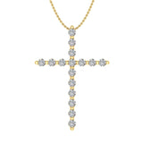 1/2 Carat Diamond Cross Pendant Necklace in Gold (Silver Chain Included)