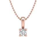 0.05 ctw 4-Prong Set Diamond Solitaire Pendant Necklace in Gold (Silver Chain Included) - IGI Certified