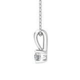 0.05 ctw 4-Prong Set Diamond Solitaire Pendant Necklace in Gold (Silver Chain Included) - IGI Certified