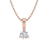 0.05 ctw 3-Prong Set Diamond Solitaire Pendant Necklace in Gold (Silver Chain Included)