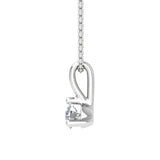 0.05 ctw 3-Prong Set Diamond Solitaire Pendant Necklace in Gold (Silver Chain Included)