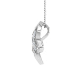 0.14 Carat Butterfly Diamond Pendant Necklace in Gold (Included Silver Chain) - IGI Certified