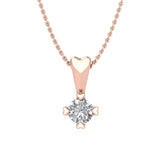 0.08 Carat Diamond Solitaire Pendant Necklace in Gold (Silver Chain Included) - IGI Certified