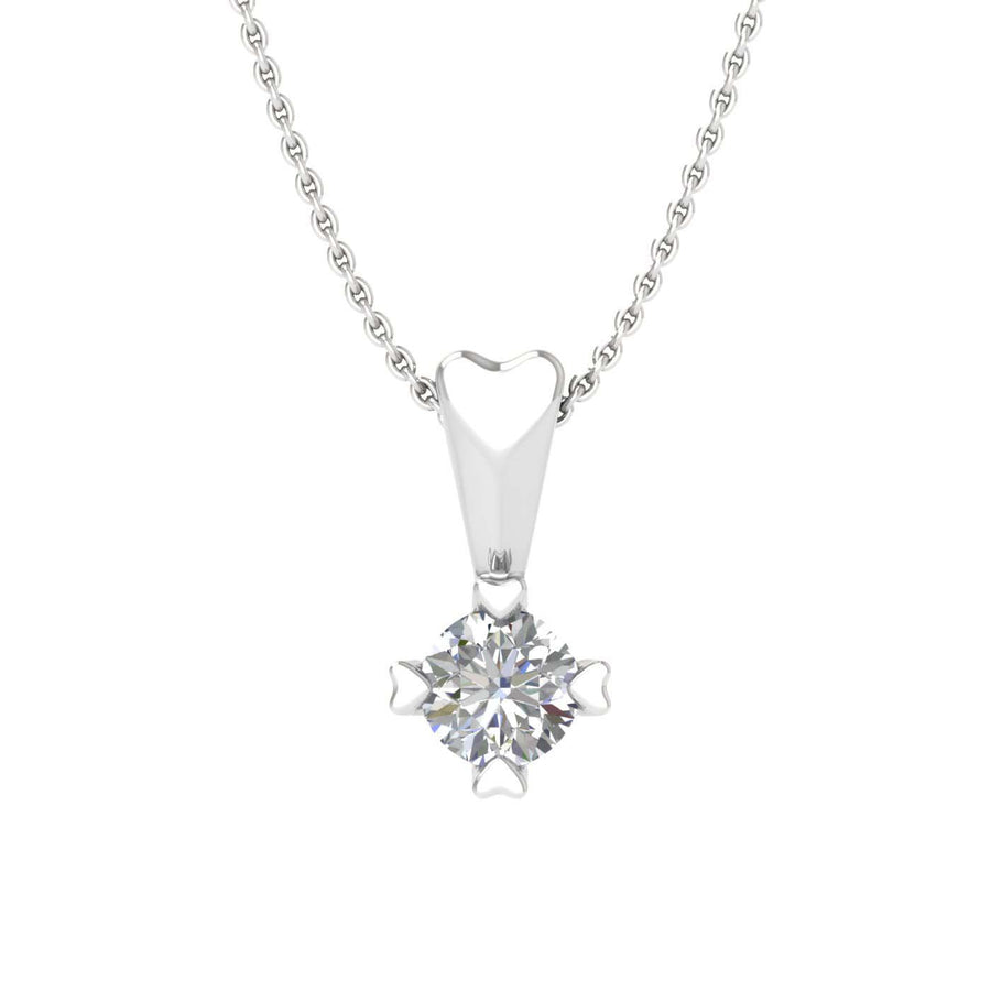 0.08 Carat Diamond Solitaire Pendant Necklace in Gold (Silver Chain Included) - IGI Certified