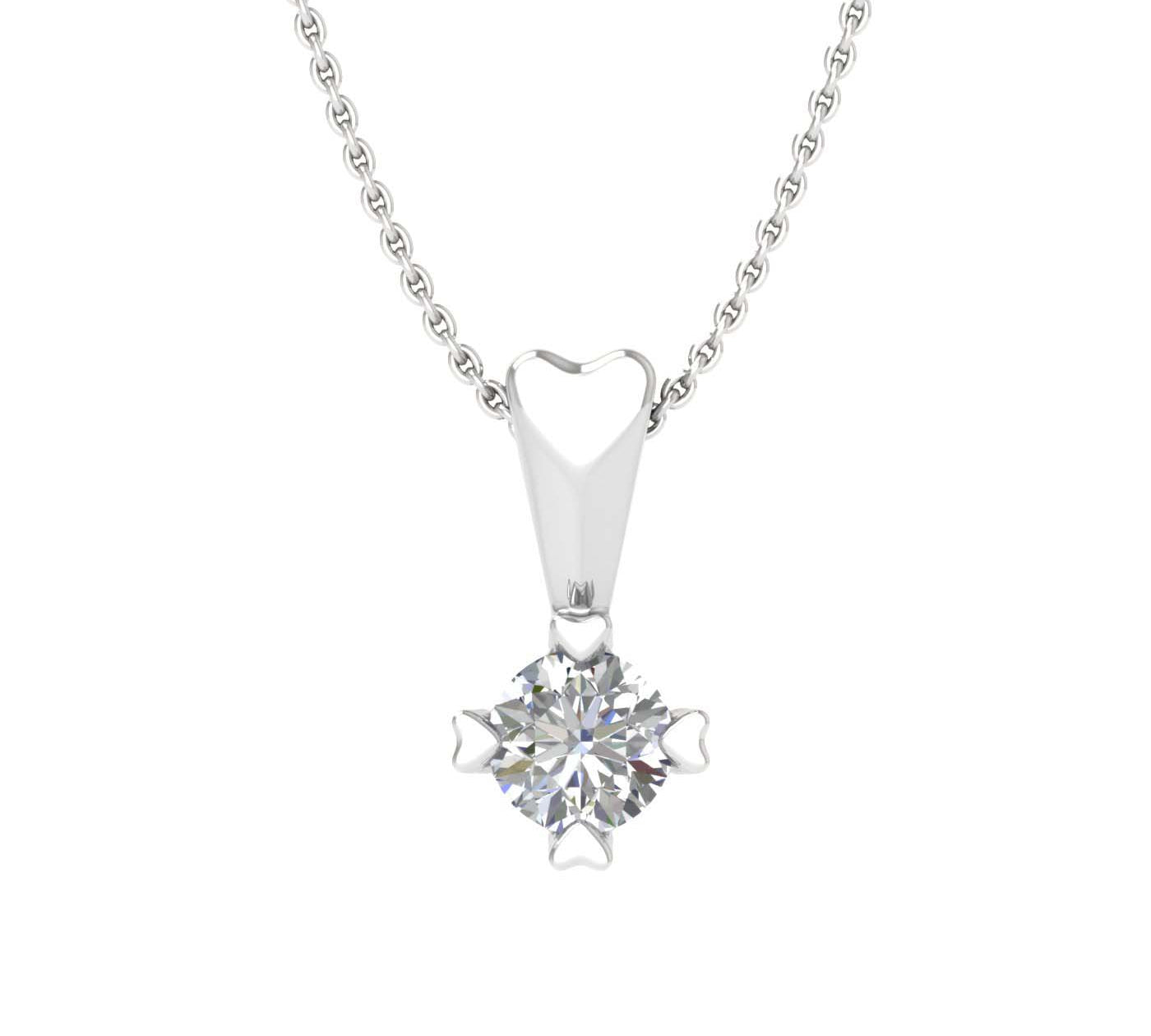0.08 Carat Diamond Solitaire Pendant Necklace in Gold (Silver Chain Included) - IGI Certified