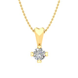 0.08 Carat Diamond Solitaire Pendant Necklace in Gold (Silver Chain Included)