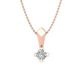 0.05 Carat Diamond Solitaire Pendant Necklace in Gold (Silver Chain Included)