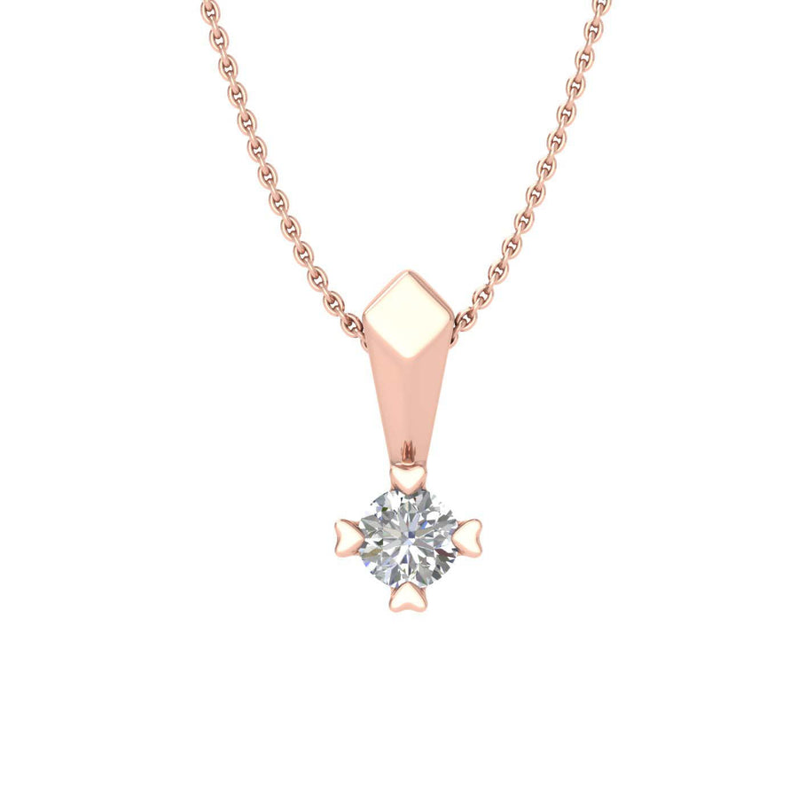 0.05 Carat Diamond Solitaire Pendant Necklace in Gold (Silver Chain Included)