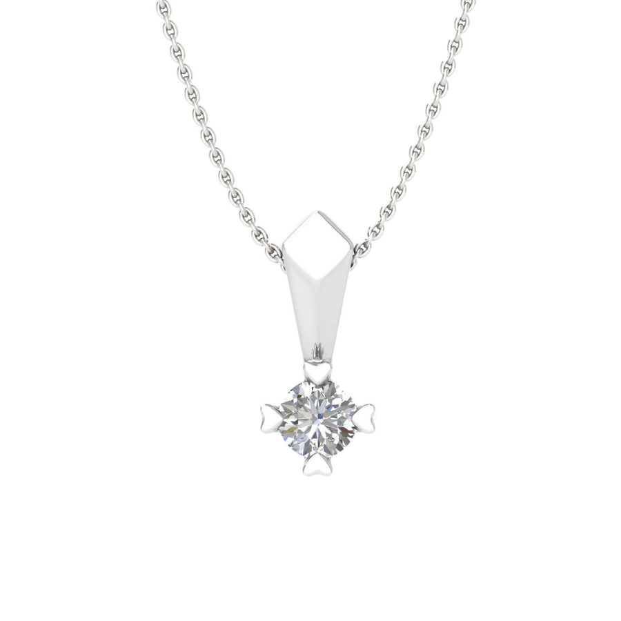 0.05 Carat Diamond Solitaire Pendant Necklace in Gold (Silver Chain Included) - IGI Certified