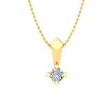 0.05 Carat Diamond Solitaire Pendant Necklace in Gold (Silver Chain Included)