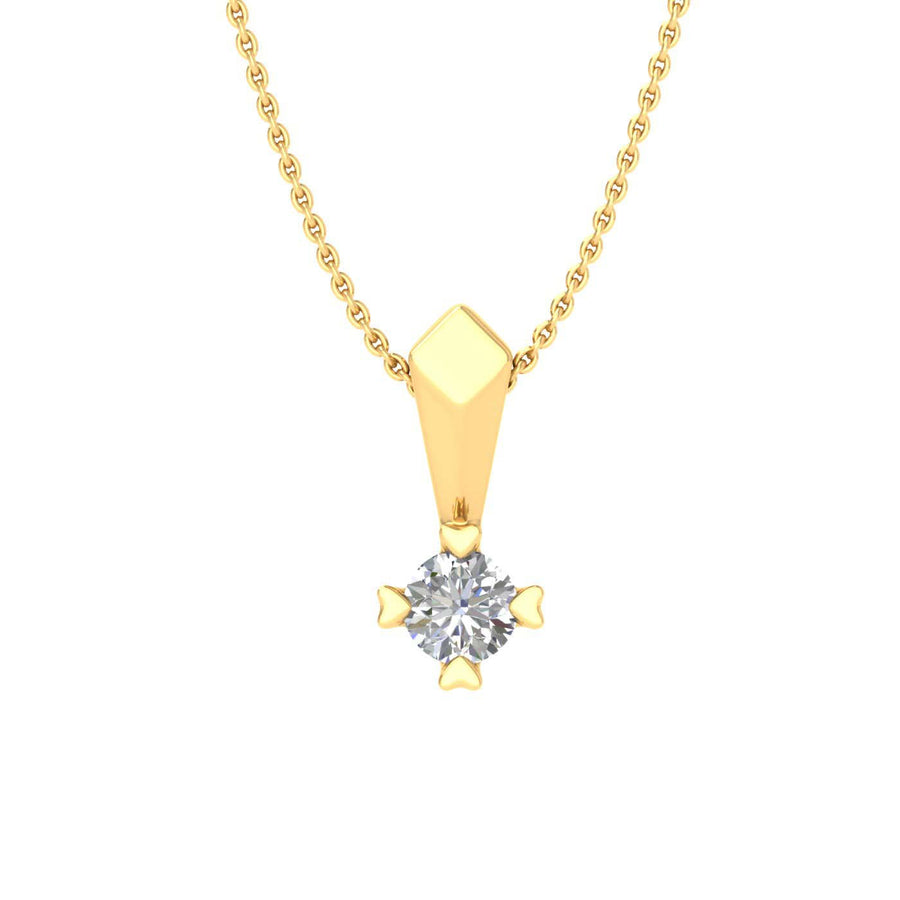 0.05 Carat Diamond Solitaire Pendant Necklace in Gold (Silver Chain Included)