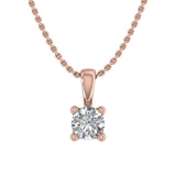 0.15 ctw 4-Prong Solitaire Diamond Pendant Necklace in Gold (Included Silver Chain) - IGI Certified