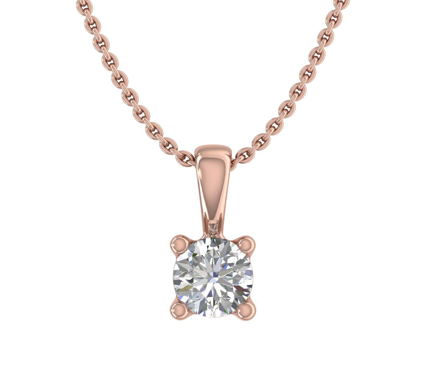0.15 ctw 4-Prong Solitaire Diamond Pendant Necklace in Gold (Included Silver Chain)