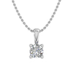 0.15 ctw 4-Prong Solitaire Diamond Pendant Necklace in White Gold (Included Silver Chain) - IGI Certified