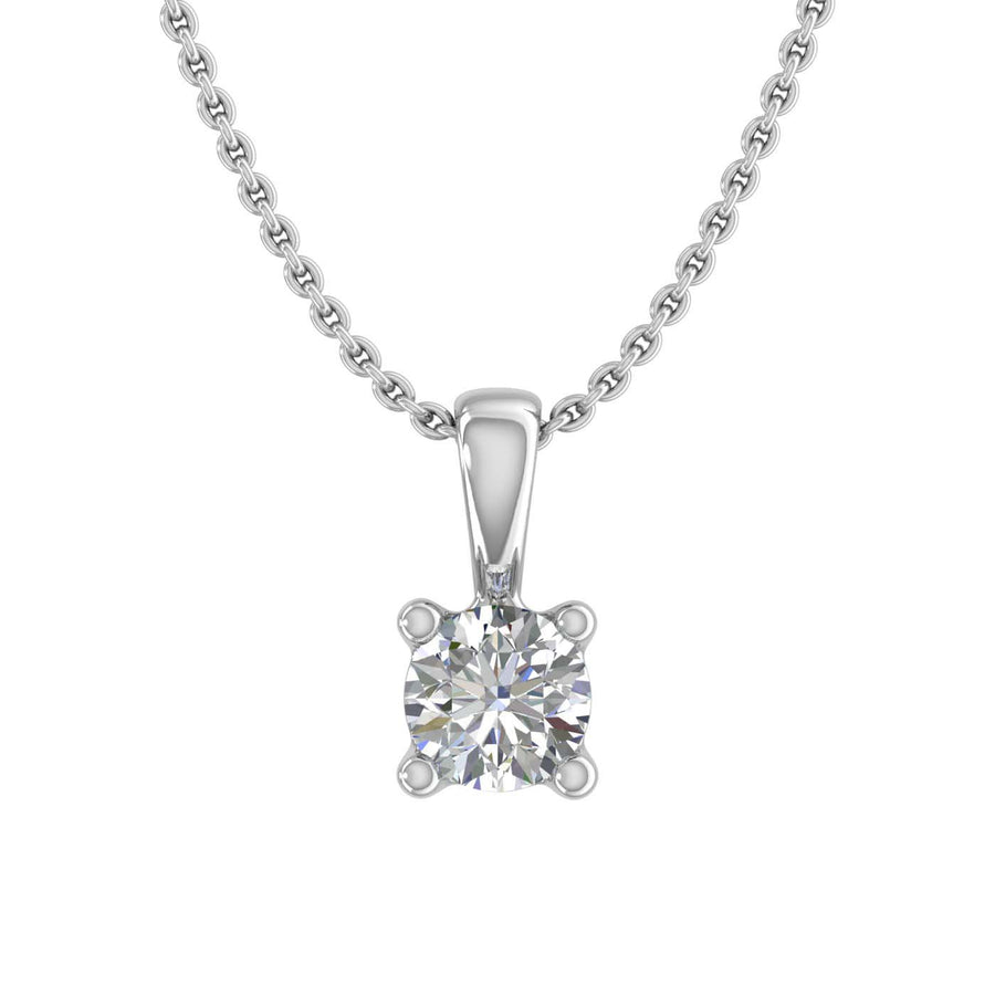 0.15 ctw 4-Prong Solitaire Diamond Pendant Necklace in Gold (Included Silver Chain) - IGI Certified