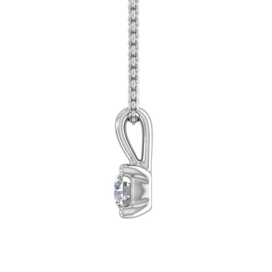 0.15 ctw 4-Prong Solitaire Diamond Pendant Necklace in Gold (Included Silver Chain)