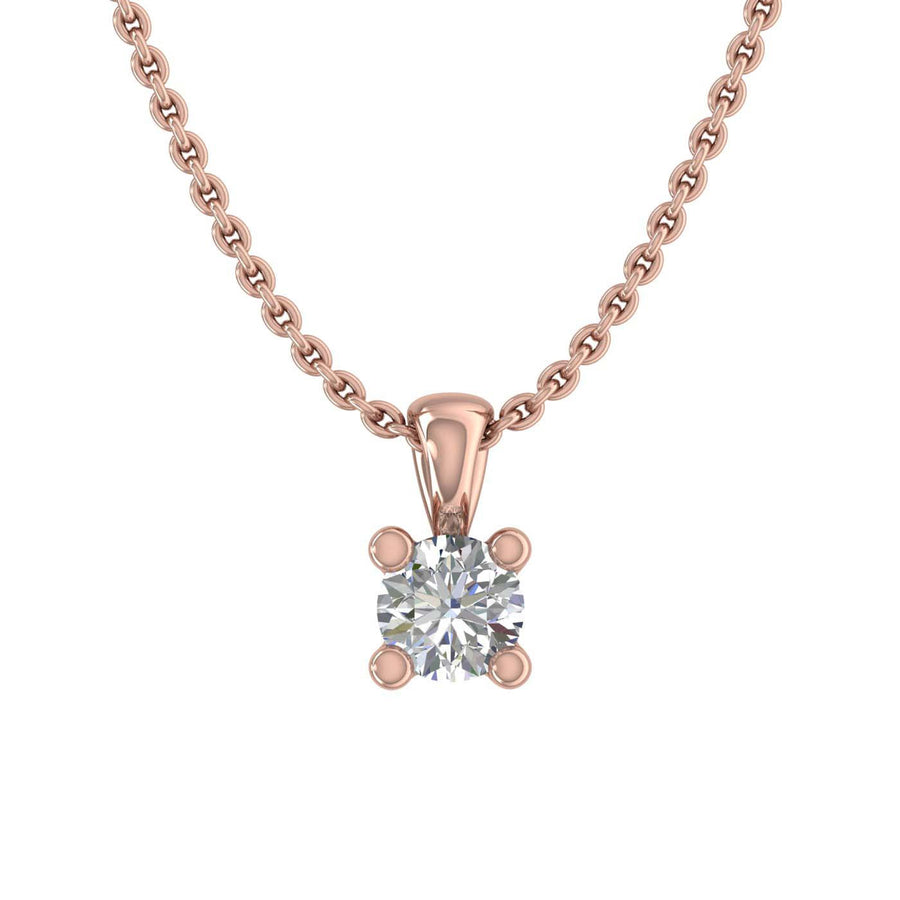 0.07 ctw 4-Prong Tiny Solitaire Diamond Pendant Necklace in Gold (Included Silver Chain)