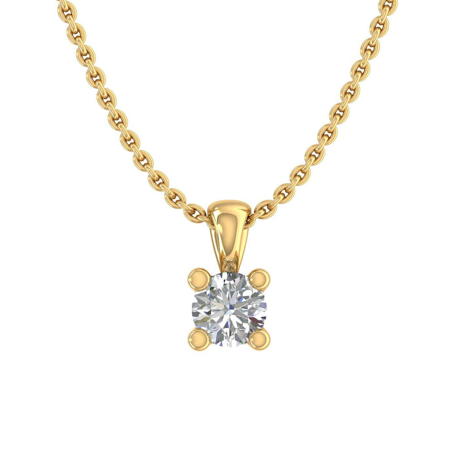 Tiny solitaire diamond on sale necklace