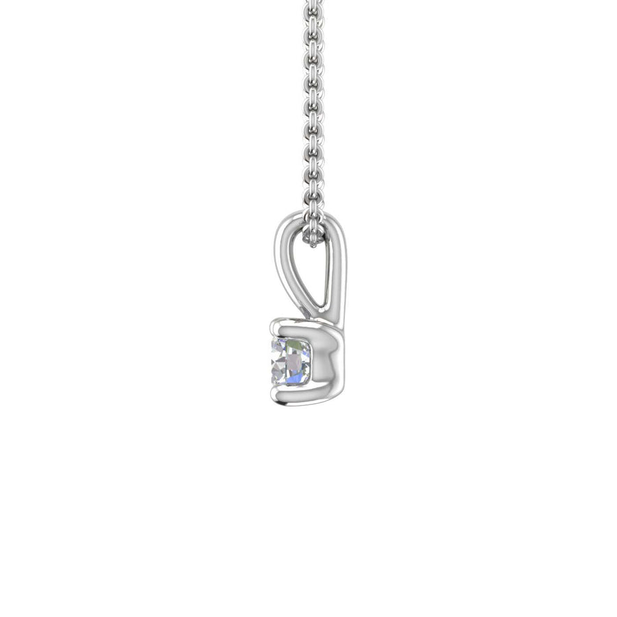 0.07 Carat 4-Prong Set Diamond Solitaire Pendant in Gold (Silver Chain Included)