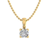1/10 ctw 4-Prong Small Solitaire Diamond Pendant Necklace in Gold (Included Silver Chain)
