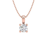0.15 Carat 4-Prong Set Diamond Solitaire Pendant in Gold (Silver Chain Included)