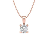 0.15 Carat 4-Prong Set Diamond Solitaire Pendant in Gold (Silver Chain Included) - IGI Certified