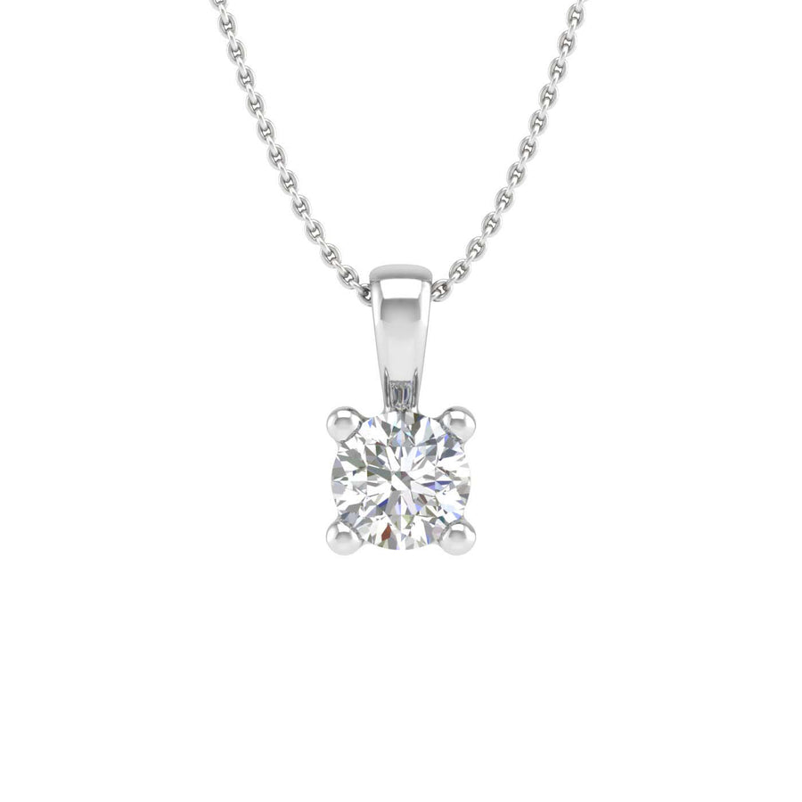 0.15 Carat 4-Prong Set Diamond Solitaire Pendant in Gold (Silver Chain Included) - IGI Certified