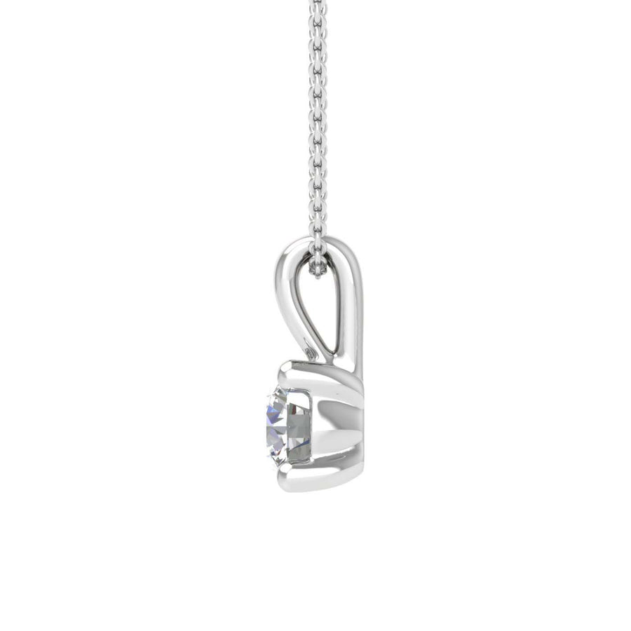 0.15 Carat 4-Prong Set Diamond Solitaire Pendant in Gold (Silver Chain Included)