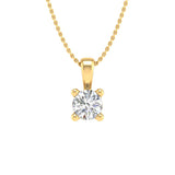 0.15 Carat 4-Prong Set Diamond Solitaire Pendant in Gold (Silver Chain Included) - IGI Certified