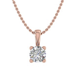 0.18 Carat 4-Prong Set Diamond Solitaire Pendant in Gold (Silver Chain Included)