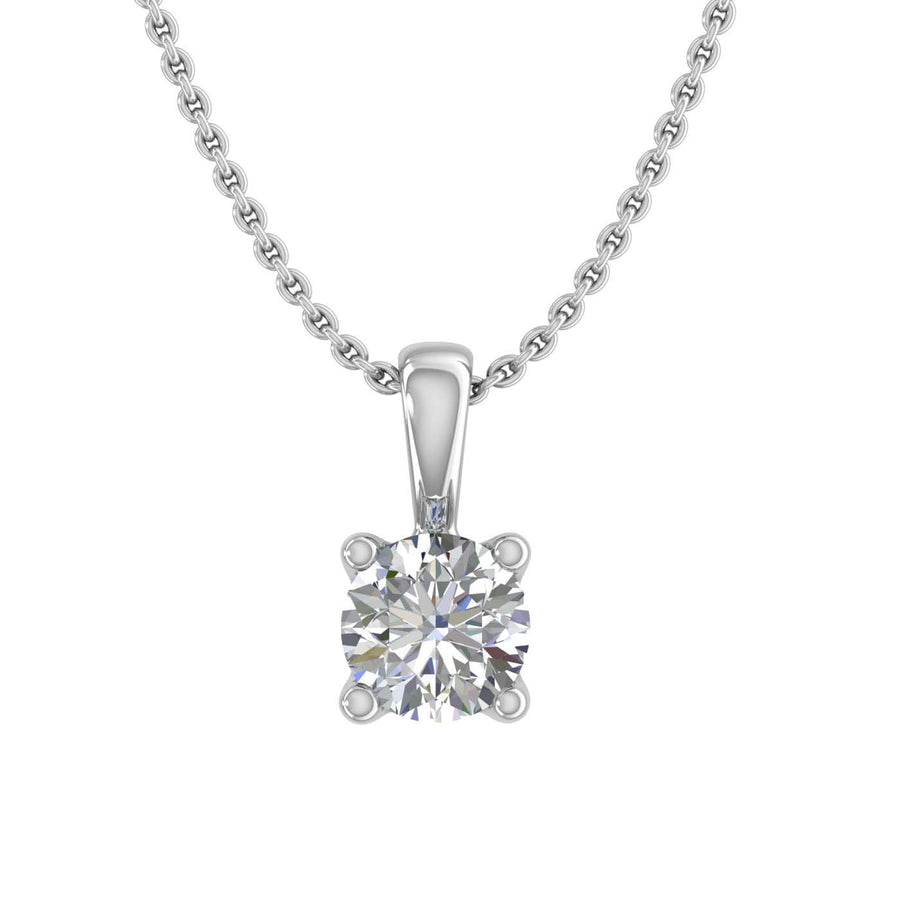 0.18 Carat 4-Prong Set Diamond Solitaire Pendant in Gold (Silver Chain Included) - IGI Certified