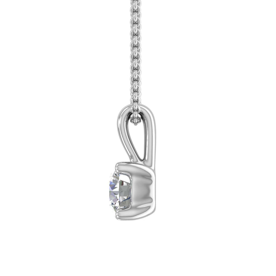 0.18 Carat 4-Prong Set Diamond Solitaire Pendant in Gold (Silver Chain Included)
