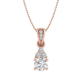 1/3 Carat Diamond Solitaire Pendant in Gold (Silver Chain Included) - IGI Certified