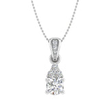 1/3 Carat Diamond Solitaire Pendant in Gold (Silver Chain Included) - IGI Certified