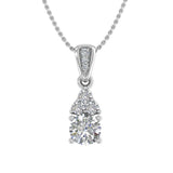 1/2 Carat Diamond Solitaire Pendant in Gold (Silver Chain Included) - IGI Certified