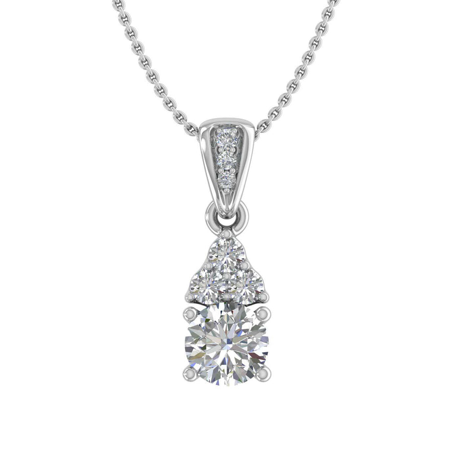1/2 Carat Diamond Solitaire Pendant in Gold (Silver Chain Included)