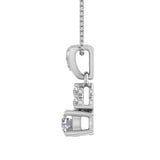 1/2 Carat Diamond Solitaire Pendant in Gold (Silver Chain Included)