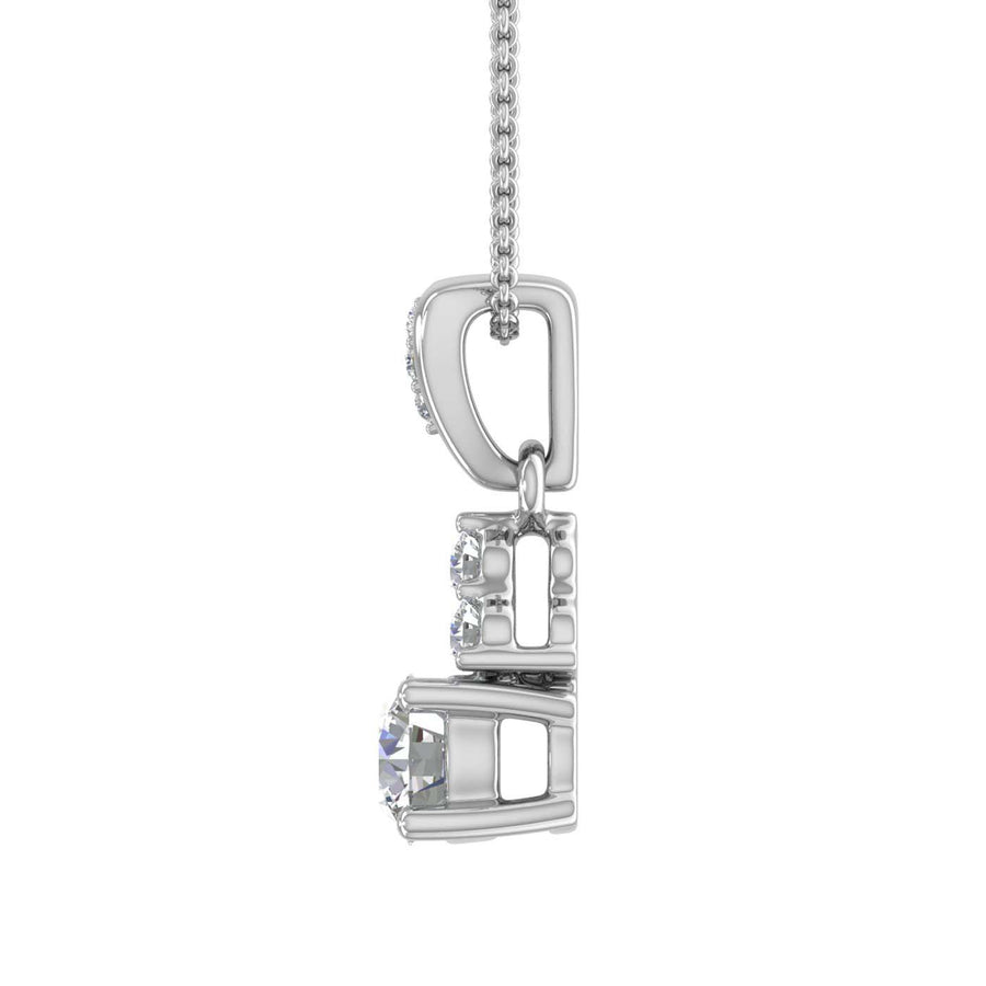 1/2 Carat Diamond Solitaire Pendant in Gold (Silver Chain Included) - IGI Certified