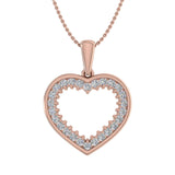 1/3 Carat Diamond Heart Pendant Necklace in Gold (Silver Chain Included)