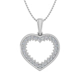 1/3 Carat Diamond Heart Pendant Necklace in Gold (Silver Chain Included)